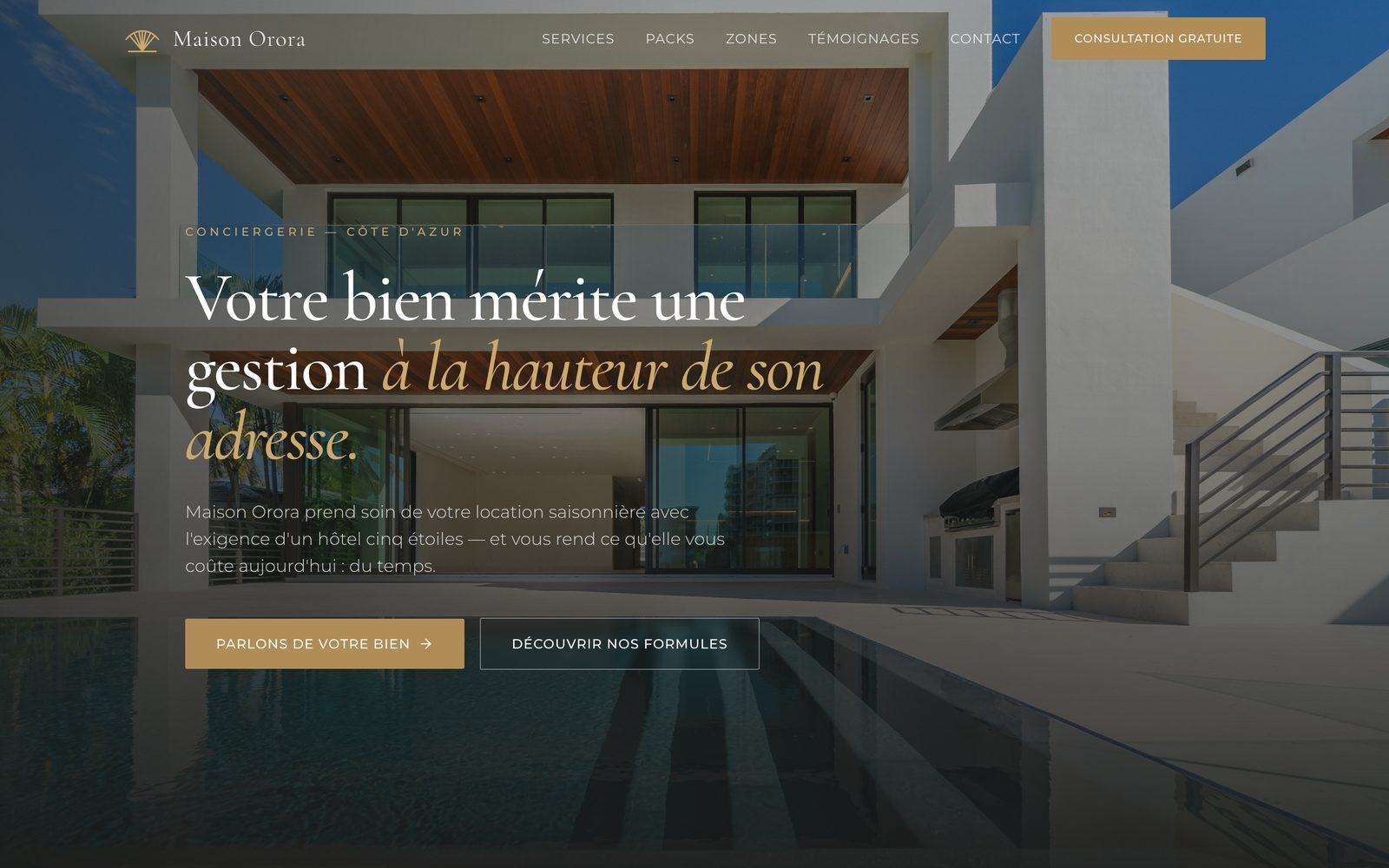 Aperçu du site Maison Orora